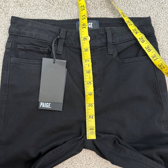 NWT PAIGE Hoxton High Rise Skinny Ankle Jeans Womens Size 25 Black Shadow Denim - Picture 9 of 10